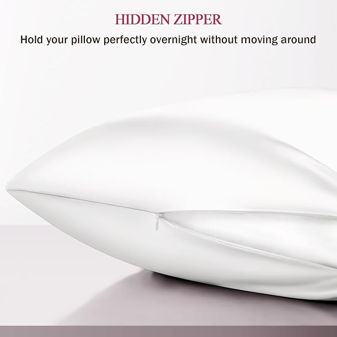100% Silk Pillow Cases 2 Pack Queen Size Mulberry Silk Pillowcase Set of 2 - Image 5