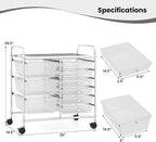 Giantex 9 Drawers Rolling Cart, Classroom Organizers, Storage Cart - Image 3