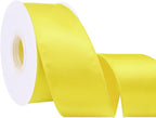 Yellow 2.5 Inch Continuous 25 Yards Satin Wired Ribbon by Simplegoal