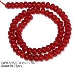 Songxi 5x8mm Natural Orange Red Chalcedony Stone Rondelle Beads, Gemstone - Image 2