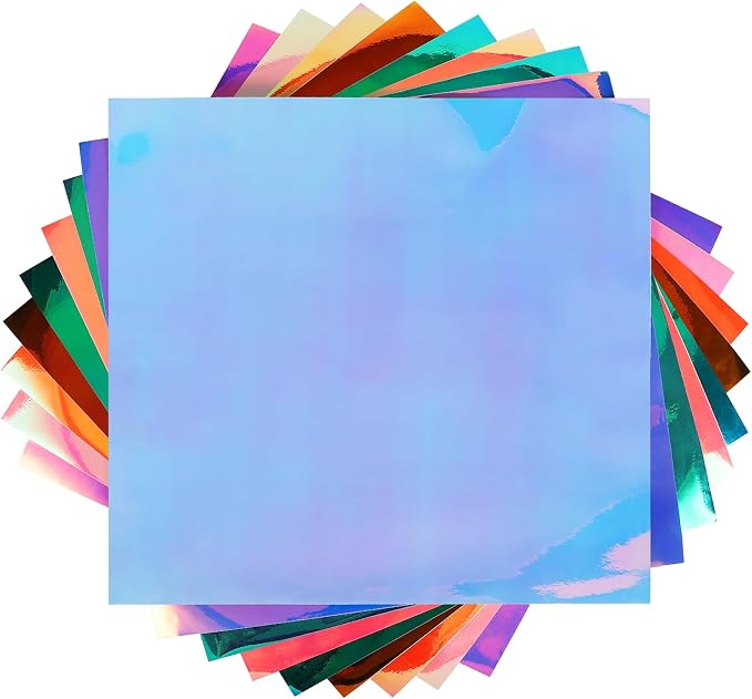 Holographic Vinyl, 9 Sheets 12"x12" Holographic Vinyl Permanent Multi Color by Unknown
