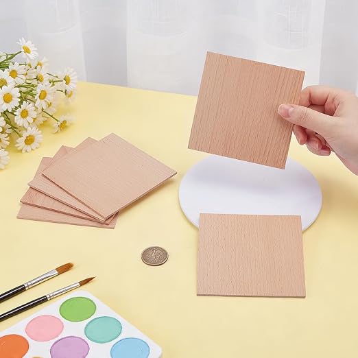 OLYCRAFT 6Pcs 4x4 Inch Balsa Wood Sheets 2.5mm Thickness Unfinished Beech Wood - Image 3