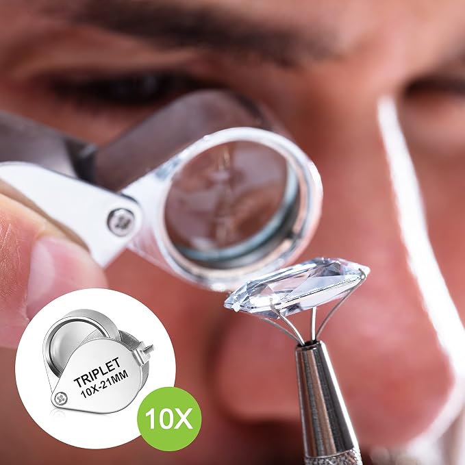 3 Pieces Illuminated Jewelry Loop Magnifier 10X 30X 40X Magnifier Loupe - Image 6