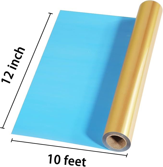 FUNKAKA Heat Transfer Vinyl Shiny Golden HTV Rolls - Image 2