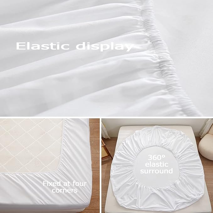 Bedding King Size Fitted Sheet Only-King Size Deep Pocket Bottom Fitted Sheet - Image 4