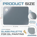 Nuanchu 12 x 16 Inch Handy Rectangle Neutral Grey Tempered Glass Palette - Image 4