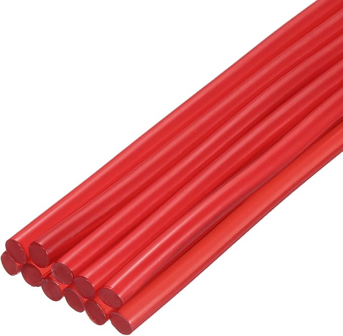 uxcell Mini Hot Glue Sticks for Glue Gun 7mm x 200mm Transparent Dark Red 12pcs by uxcell