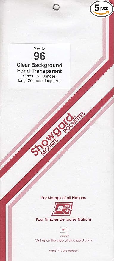 Strip Style Stamp Mounts Size 96 Clear by Showgard