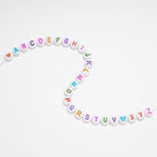 1400 Pieces 4x7mm White Round Acrylic Alphabet Letter Beads A-Z Heart Pattern - Image 5
