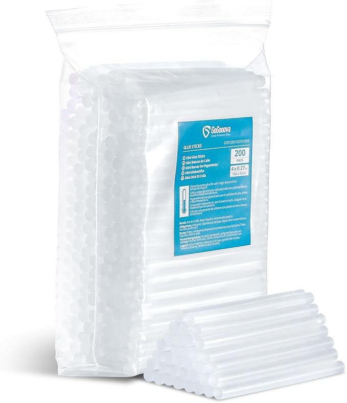 Mini Glue Gun Sticks, GoGonova 200 Pcs Clear Mini Glue Sticks, 0.27" Diameter by GoGonova