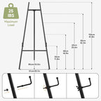Black Easel Stand for Signs, 4-Tier Height Metal Standing Easel - Image 6