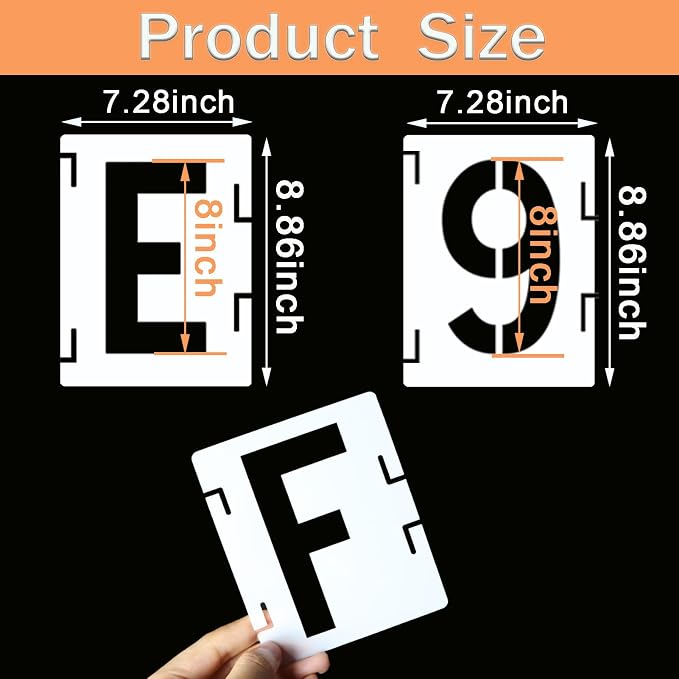 YEAJON 8 Inch Letter Stencils Symbol Numbers Craft Stencils, Chalkboard - Image 2