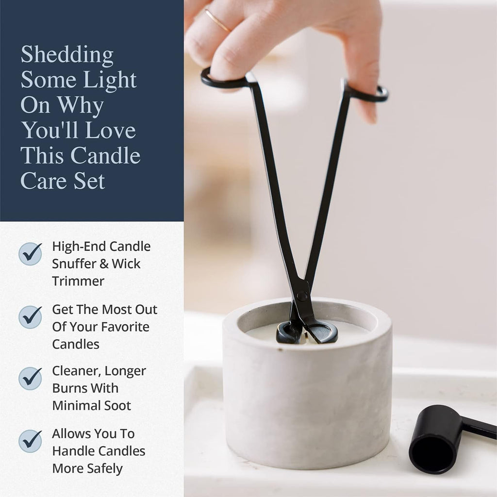 Candle Wick Trimmer and Candle Snuffer Accessory Set – Pick Your Color