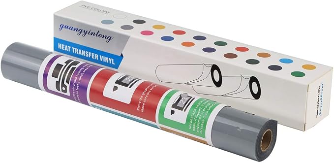 guangyintong Heat Transfer Vinyl Silver HTV Rolls, Matte Surface PVC Material - Image 6