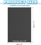 PATIKIL EVA Foam Sheet 10Pcs 12x8 Inch 2mm Thick Black | Easy Cutting EVA Foam - Image 2