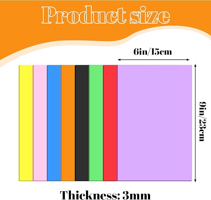 MAQUITA 48 Pcs 3mm Craft Foam Sheets, 6x9 Inch EVA Embroidery Puff Foam - Image 2