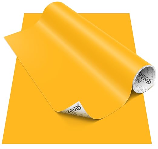 VViViD DECO65 Matte Pastel Golden Yellow Permanent Adhesive Craft Vinyl by VVIVIDVINYL