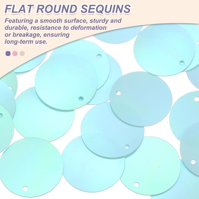 MECCANIXITY 700 Pcs Flat Round Sequins 15mm/0.6 Inch Loose Paillettes Craft - Image 3