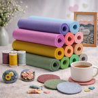 Large Stiff Felt Sheets 8"x35" – 12 Assorted Colors Felt Fabric Bundle Pack - Image 5