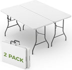 Folding Table 2 Pack, 6 FT Foldable Plastic Table by FoldingFurniture