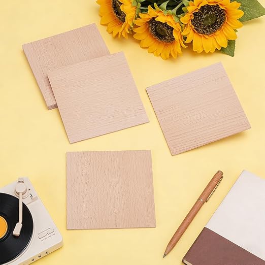 OLYCRAFT 6Pcs 4x4 Inch Balsa Wood Sheets 2.5mm Thickness Unfinished Beech Wood - Image 4