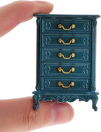 Toyvian Dollhouse Cabinet 1:24 Scale, Miniature Wooden 5-Drawer Dresser Storage - Image 5