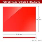 Red Acrylic Sheet 12" x 16", 2 Pack 1/8" Thick Translucent Cast Plexiglass - Image 3