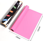RENLITONG Pink Iron on Vinyl 12Inch by 15ft Roll HTV - Image 2