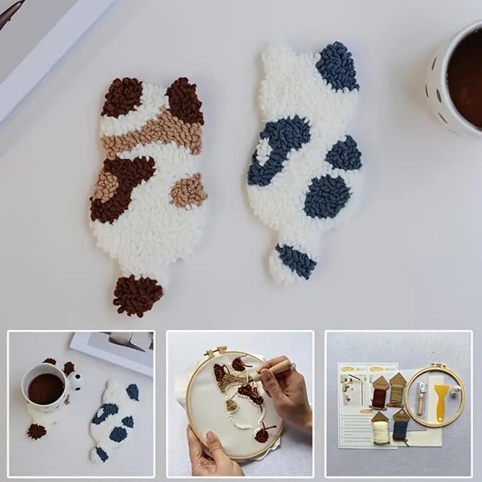 Avtytsda 2PCS Punch Needle Coaster Kit, Easy Punch Needle DIY Embroidery Set - Image 2