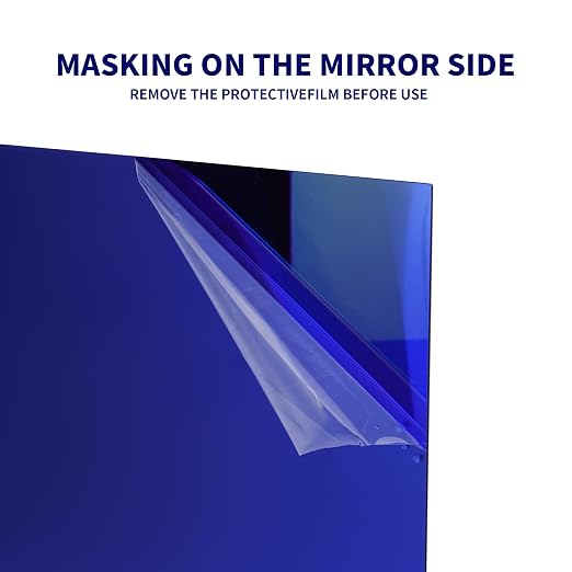 5 Pack 12x12 Inch Blue Mirrored Acrylic Sheets, 1/8 in Thick | Plastic Glossy - Image 3