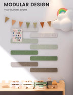 Fluxynara Cork Board Alternative Felt Strip Board 8-Pack 13"x2", Office Pin - Image 5