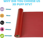Guangyintong Red Puff Heat Transfer Vinyl HTV Rolls - Image 2