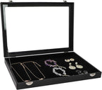 Wudygirl Jewelry Organizer Velvet Jewelry Tray Showcase Display Case Storage by Wudygirl