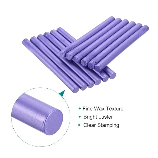 MECCANIXITY 12 Pcs Pearlescent Purple Cylinder Sealing Wax Stick Glue Gun Wax - Image 3