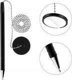 Outus 6 Pieces Secure Pen with Chain and Adhesive Pen Holder Reception Counter - Image 2