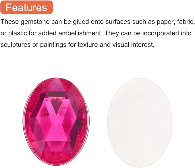 MECCANIXITY 10Pcs Acrylic Oval Gems 30x40 mm Flat Back Artificial Rhinestones - Image 4