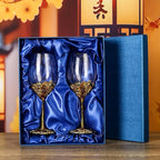 Simcat Handmade Painted Enamel Flower Glass Wine Glasses Transparent Refined by Simcat