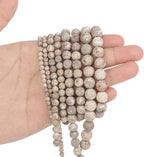4mm Matte Flowery Cowry Fossil Bead, 15-Inch Matte Round Loose Stone Beads - Image 8