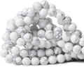 10mm 35PCS Natural White Howlite Gemstone Round Loose Stone Beads by CHEAVIAN