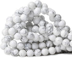 10mm 35PCS Natural White Howlite Gemstone Round Loose Stone Beads by CHEAVIAN