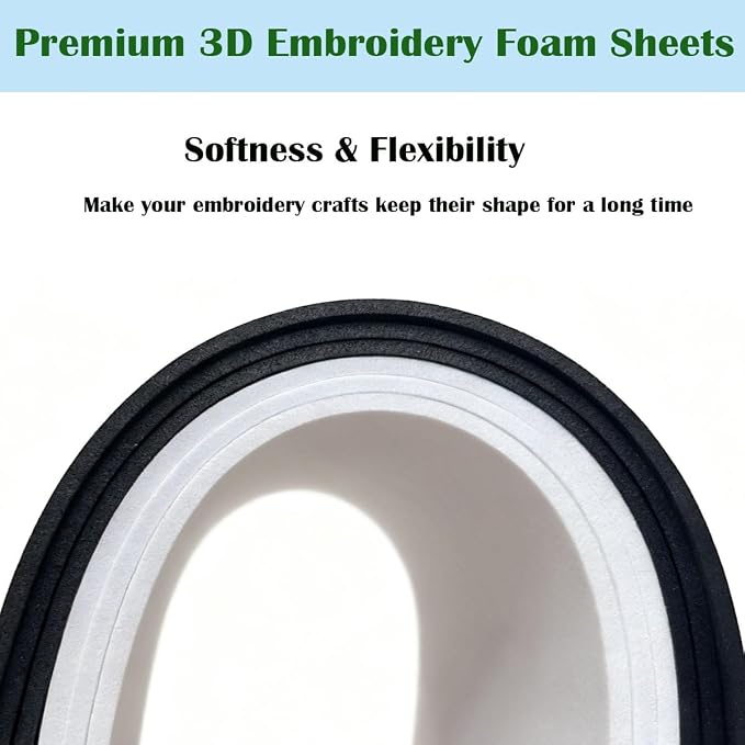 BLOSSIONA 24pcs 3mm Embroidery Foam Sheets - Image 3
