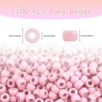 Pony Beads 1100 Pcs, Beads for Jewelry Making, Beads for Bracelets Making - Image 2