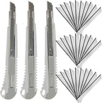 9mm Snap Off Utility Knife 3 Pack High Hardness Retractable Box Cutters by WEKOIL