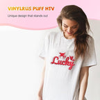VinylRus Red Puff Vinyl Heat Transfer -12” x 6ft Puffy 3D Iron on Vinyl - Image 8
