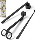 PATOISE 3 in 1 Candle Accessory Set, Candle Wick Trimmer Cutter, Candle Snuffer Mini, Candle Wick Dipper in Gift Package for Candle Aromatherapy Lovers(3PCS Black)