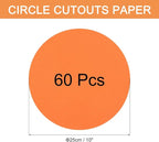 MECCANIXITY 60 PCS Orange Red Color Circle Cutouts Paper 10 Inch Round Card - Image 2