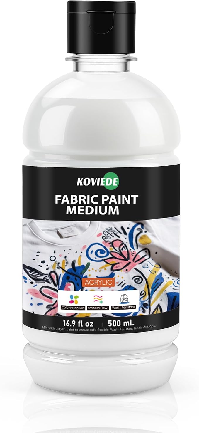 16.9 fl oz Professional Fabric Medium, Fabric Paint Medium by KOVIEDE