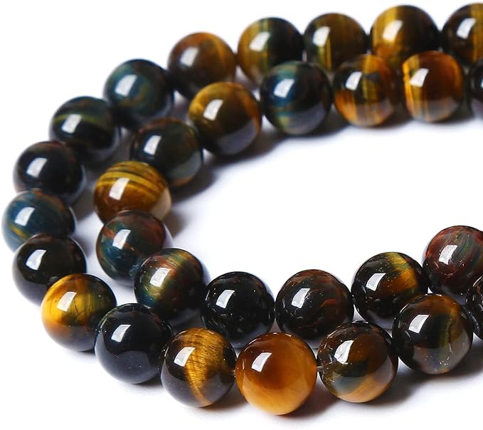 Yellow Blue Tiger Eye Beads Natural Stone Round Loose Beads Energy Gemstone - Image 4