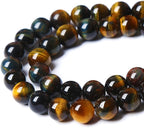 Yellow Blue Tiger Eye Beads Natural Stone Round Loose Beads Energy Gemstone - Image 4