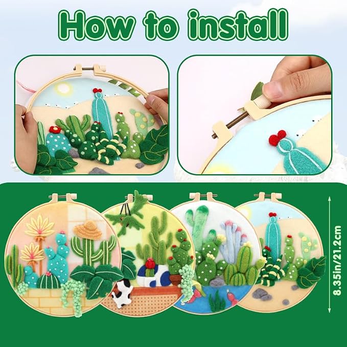Wonafa DIY Wool Needle Felt Starter Kit, Beginner Needle Felt Kit - Image 2